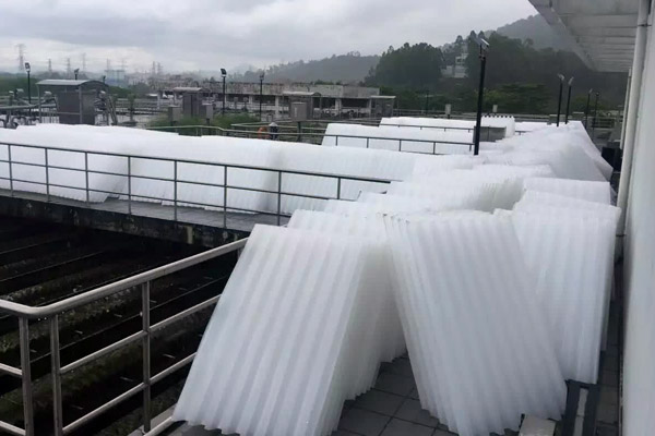 蜂窩斜管填料現場